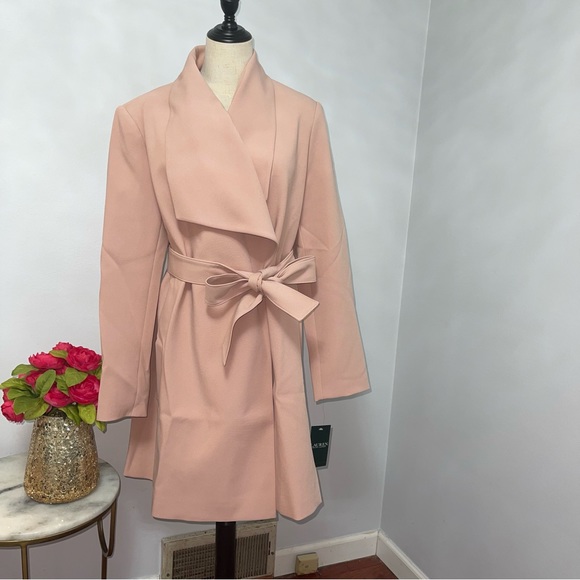 Lauren Ralph Lauren Blush Light Belted Jacket / Coat Size Large - Duplicate - Picture 5 of 16